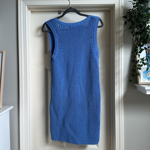 Blue Crocheted Mini Dress - Picture 2 of 3